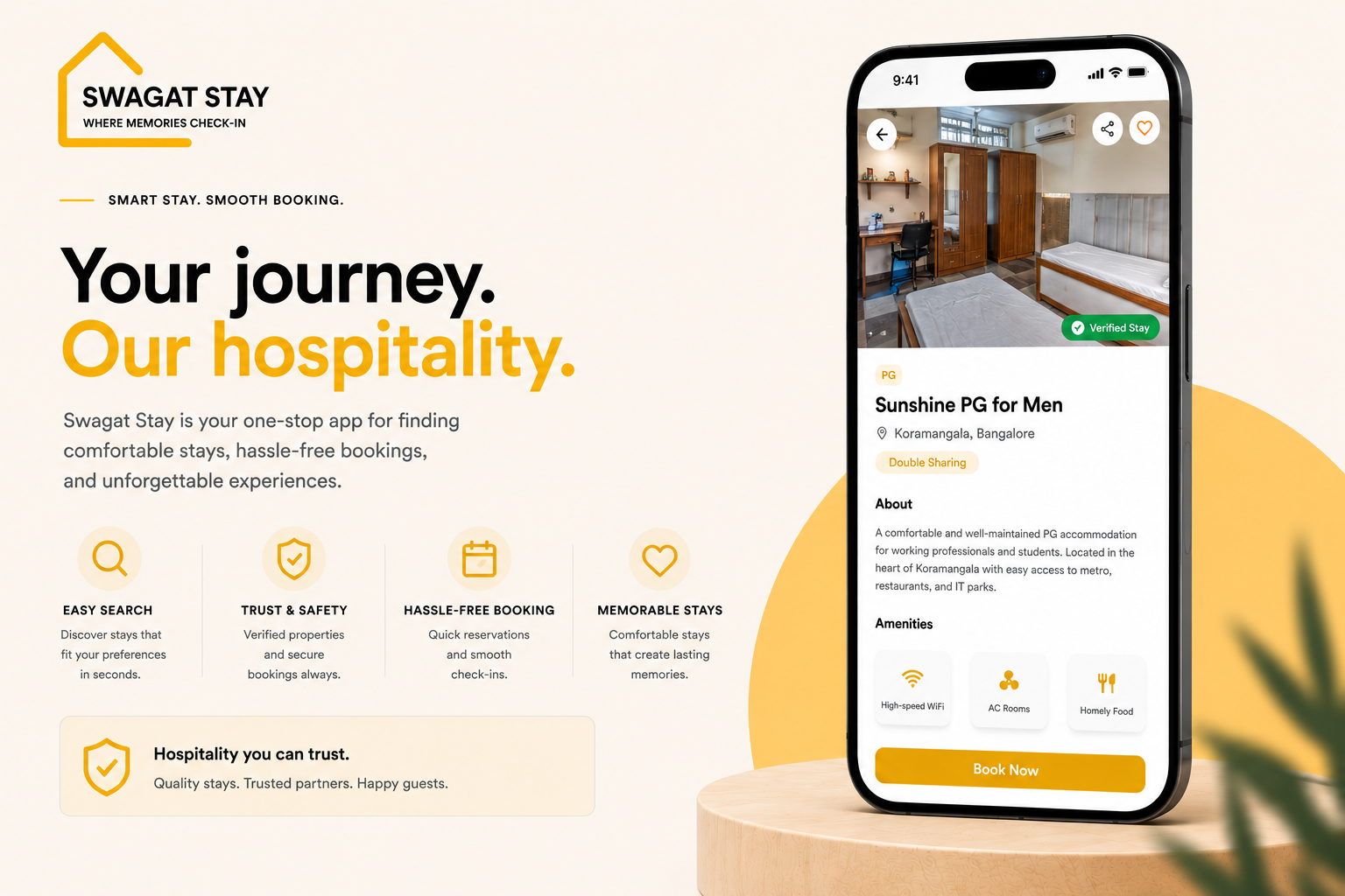 Swagat Stay – Confirmation Screen