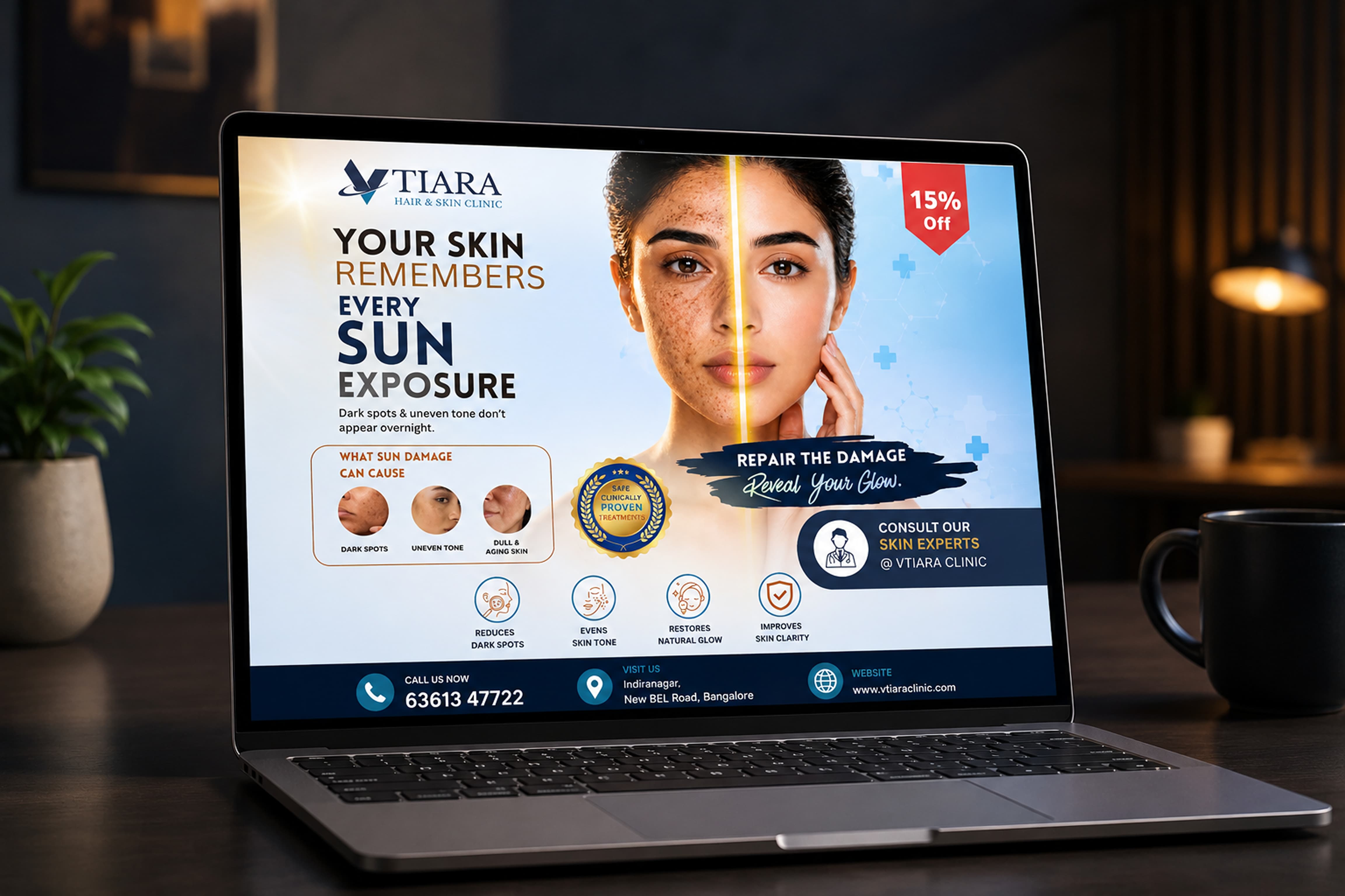 Tiara – Sun Damage Display Ad